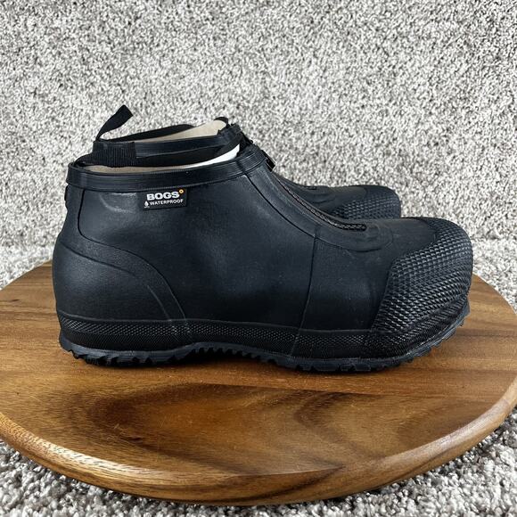 Women's 9 / Men's 7 - Bogs Overshoe Zip Composite Safety Toe Black Shoes Work - Picture 2 of 12